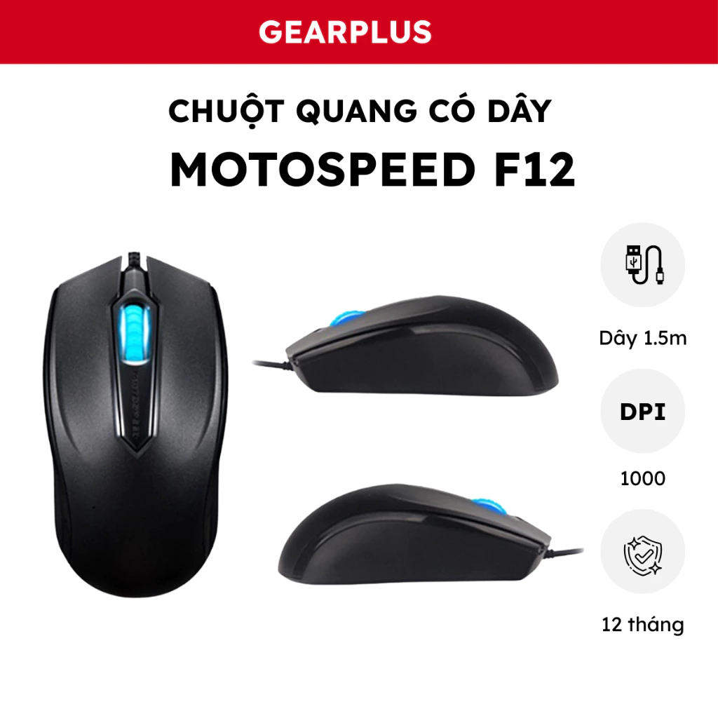Chuột Quang Có Dây Motospeed F12 Gaming Optical