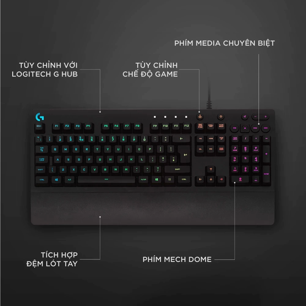 Bàn phím Gaming Có Dây Logitech G213 Prodigy - Ảnh 2