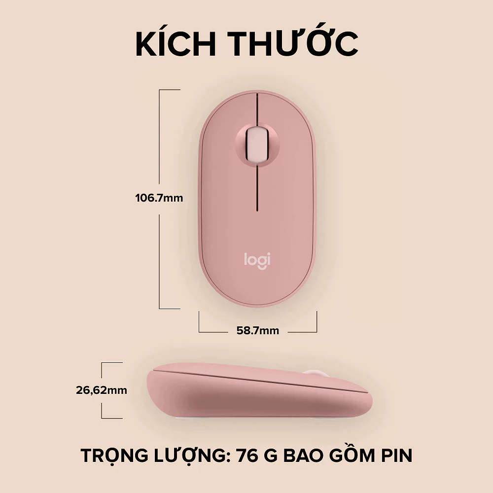 Chuột Không Dây Bluetooth Logitech Pebble M350S - Ảnh 5