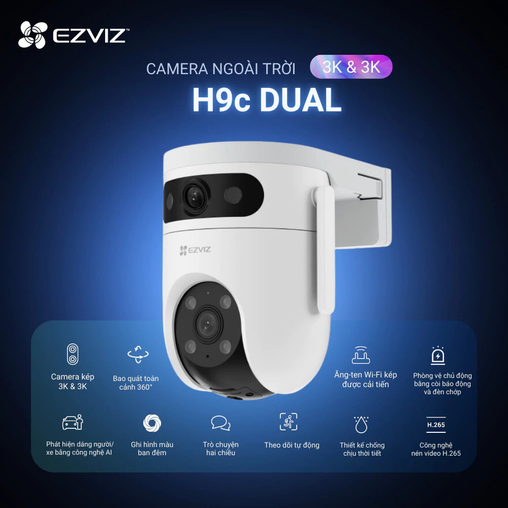 Camera WiFi ngoài trời EZVIZ H9C Dual (5MP + 5MP) - Ảnh 2