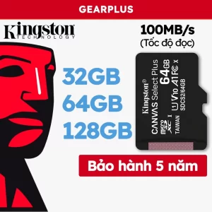 Thẻ nhớ Kingston Micro SD 32GB | 64GB | 128GB | Thẻ Nhớ Camera | MicroSDHC | MicroSDXC | Canvas Select 100R CL10 UHS-I