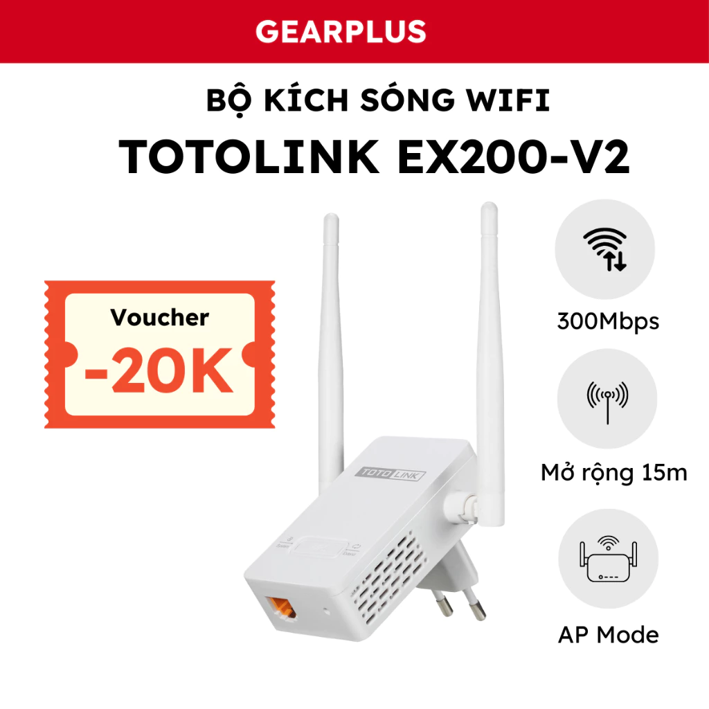 Bộ Kích Sóng Wifi Repeater Chuẩn N 300MBPS Totolink EX200-v2