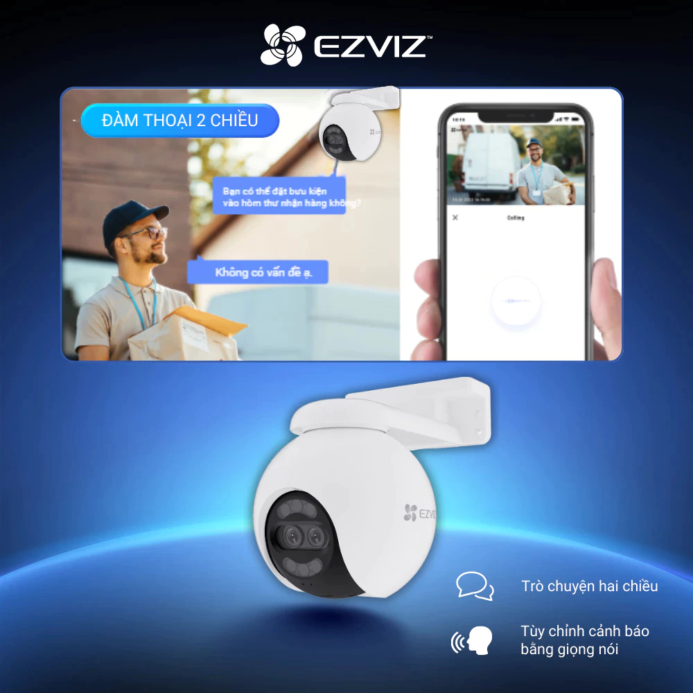 Camera WiFi ngoài trời EZVIZ H80x Dual 8MP (mắt kép) - Ảnh 7