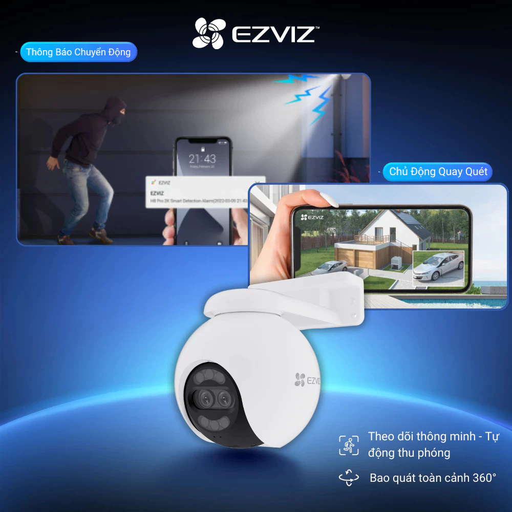 Camera WiFi ngoài trời EZVIZ H80x Dual 8MP (mắt kép) - Ảnh 6
