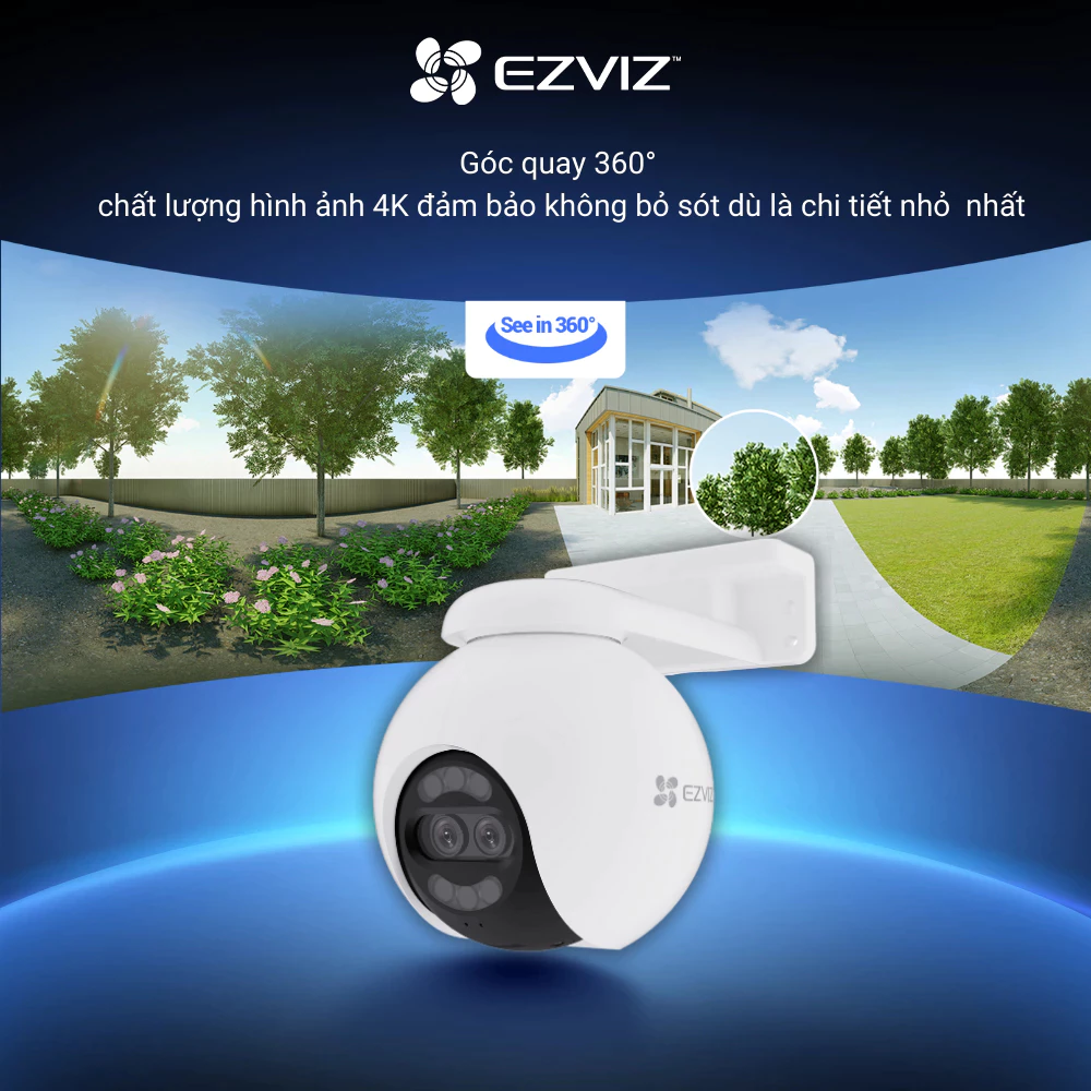 Camera WiFi ngoài trời EZVIZ H80x Dual 8MP (mắt kép) - Ảnh 4