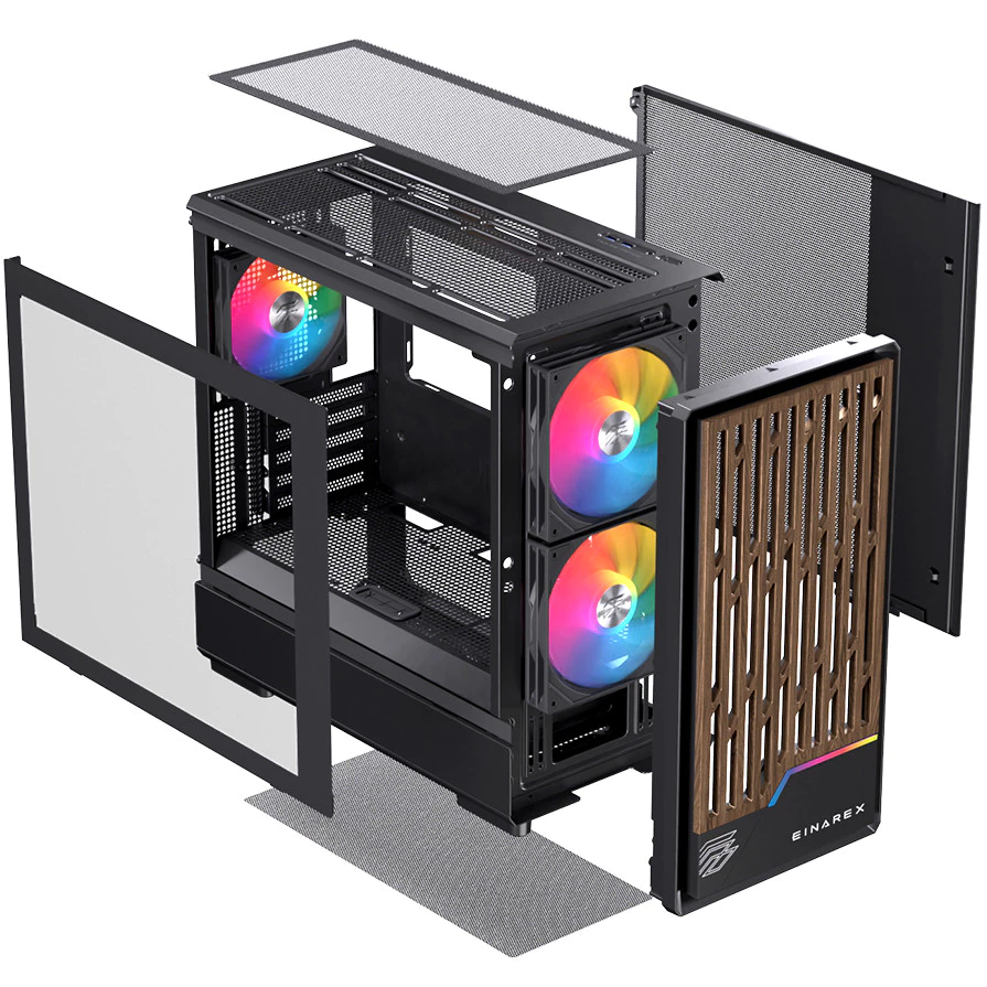Vỏ case máy tính Einarex Pulse PM400 Core/RGB - Ảnh 4