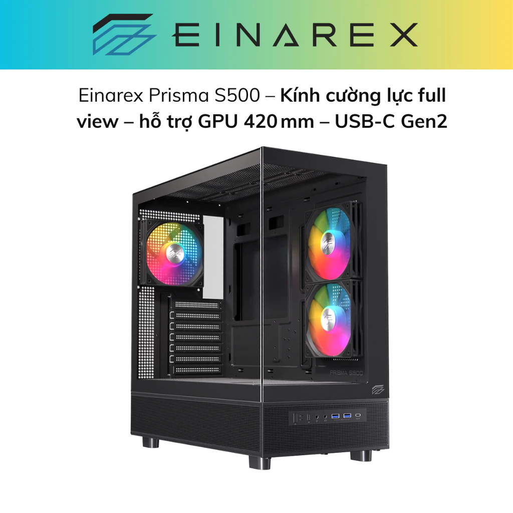 Vỏ case máy tính Einarex Prisma S500 Core/RGB
