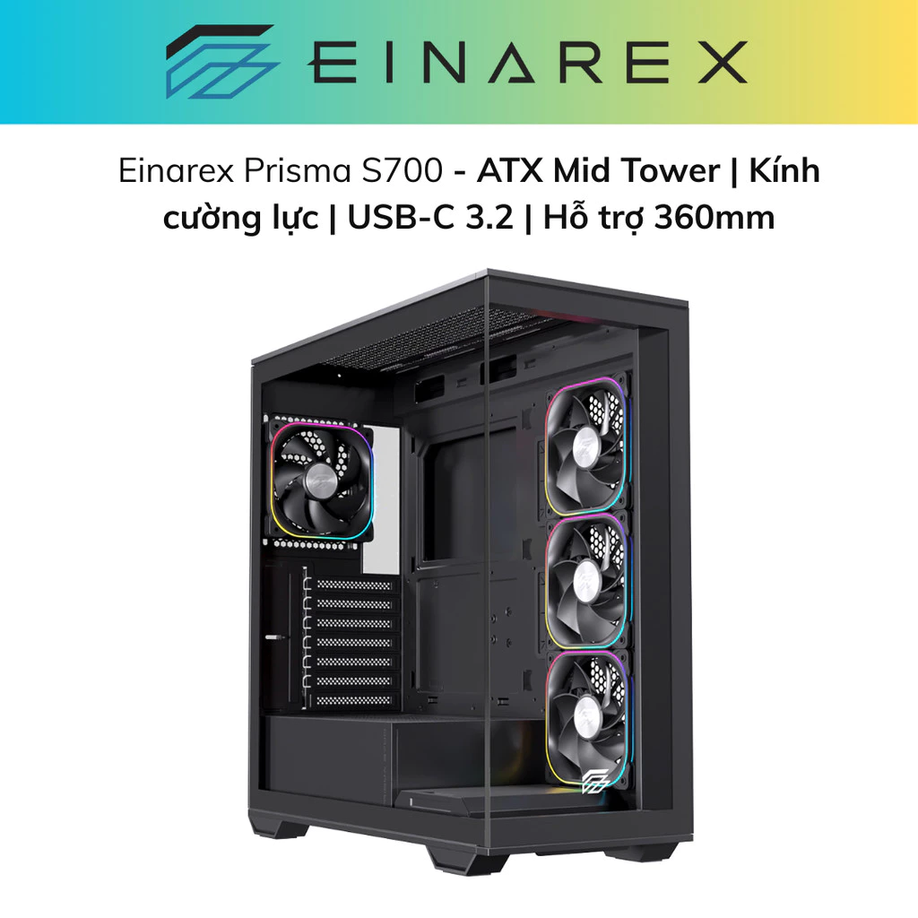 Vỏ case máy tính Einarex Prisma S700 Core/RGB