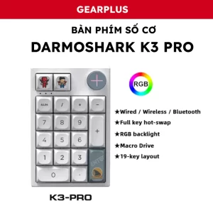 Bàn Phím Số Cơ Darmoshark K3 Pro Bluetooth/Wired 19 Phím Hot Swap RGB Gaming
