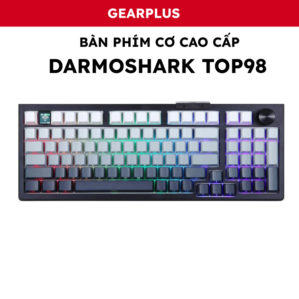 Bàn Phím Cơ Darmoshark TOP98 - Wireless 3 Mode 2.4G/Bluetooth 5.0/USB-C Hot Swap Pin Khủng 4000mAh