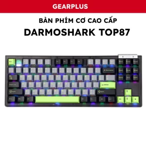 Bàn Phím Cơ Cao Cấp Darmoshark TOP87 Bluetooth 5.0/2.4G/Type-C, Switch Matcha, 87 Phím