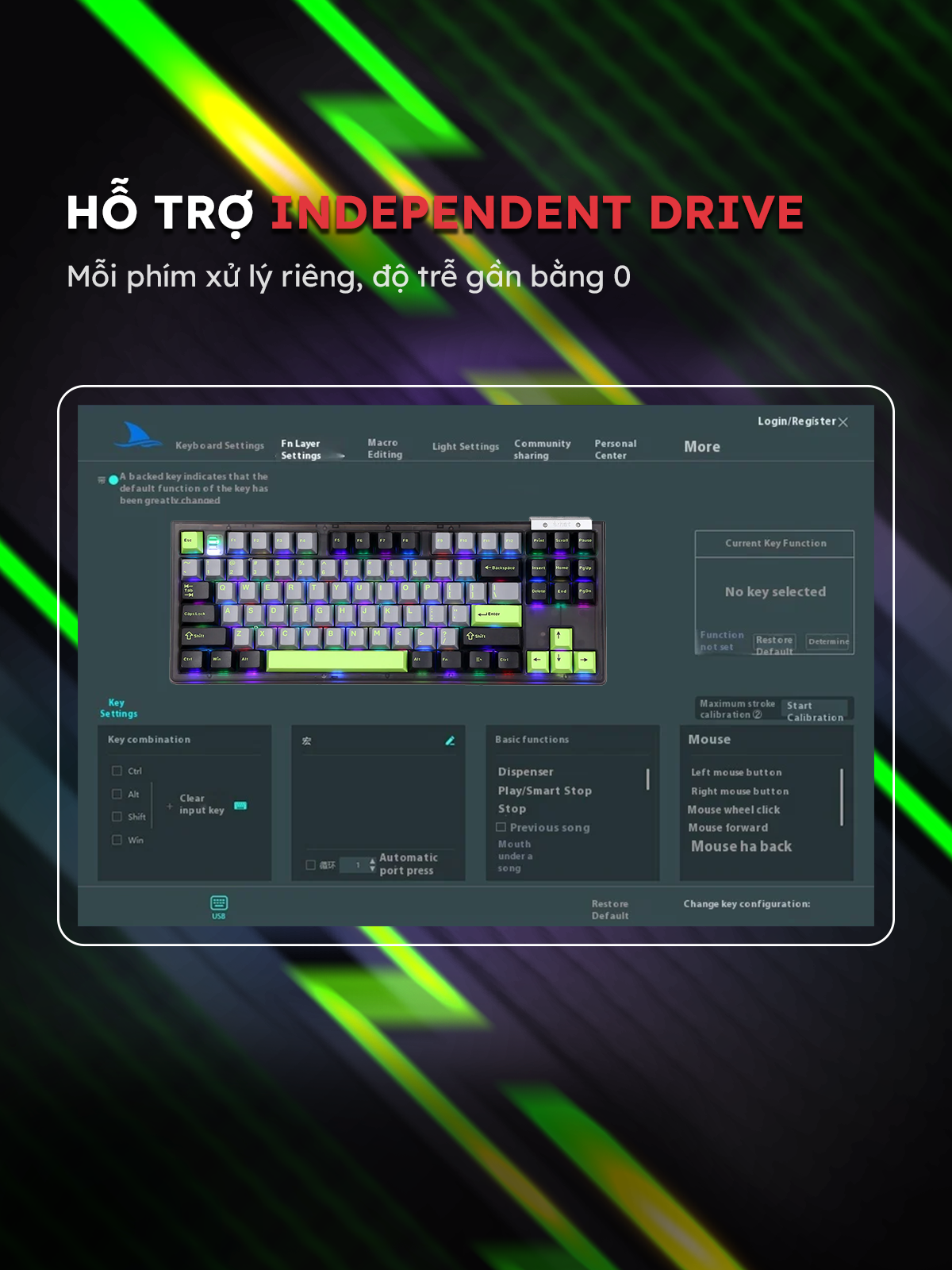 Bàn Phím Cơ Cao Cấp Darmoshark TOP87 Bluetooth 5.0/2.4G/Type-C, Switch Matcha, 87 Phím - Ảnh 9